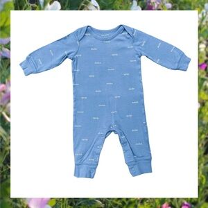 CARTERS Blue “Mama & Dada” One Piece with Ribbed Cuffs.